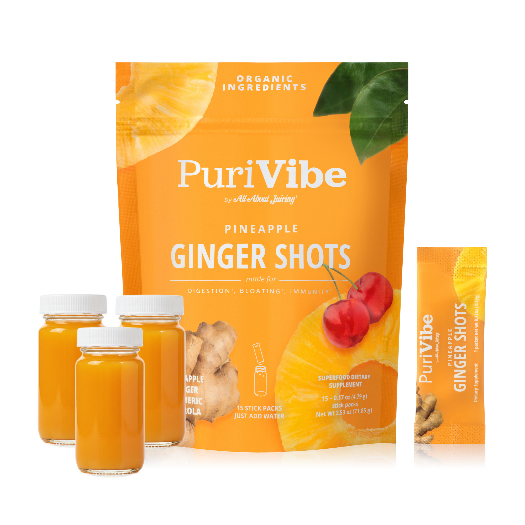 Pineapple Ginger Shot Starter Kit + Glass Bottles