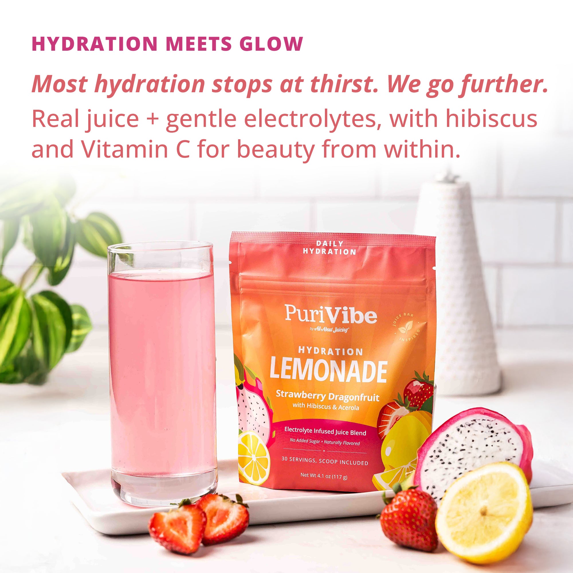 Strawberry Dragonfruit Lemonade Electrolyte Drink Mix
