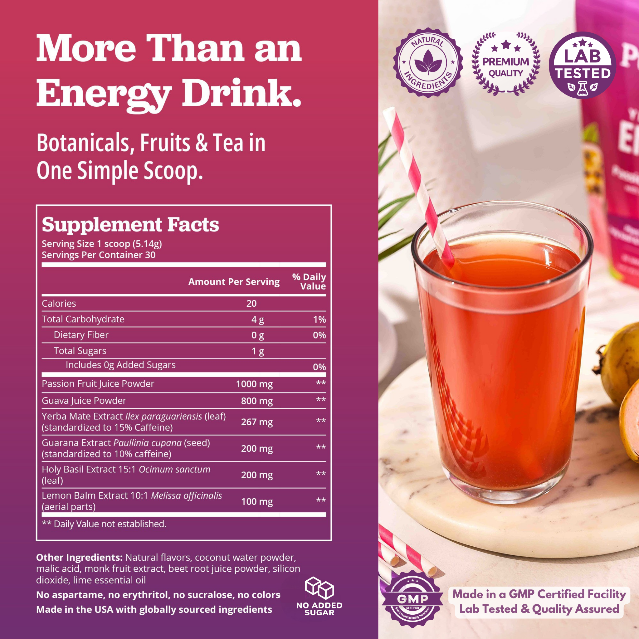 Yerba Mate Energy Tea Drink Mix