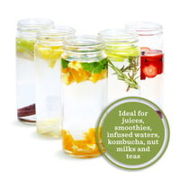 Glass Bottles with Lids & Silicone Liner, 16 oz