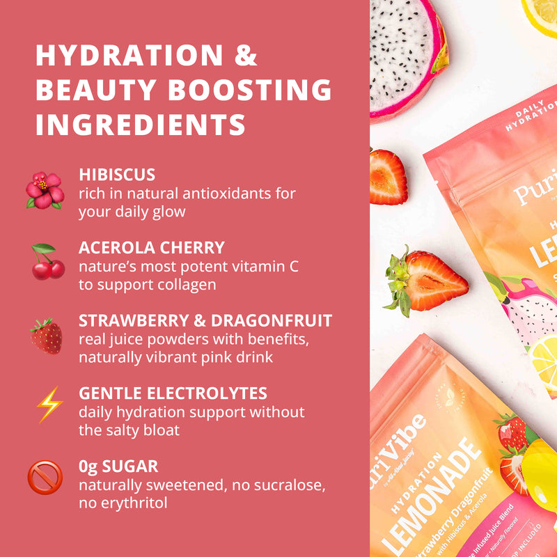 Strawberry Dragonfruit Lemonade Electrolyte Drink Mix
