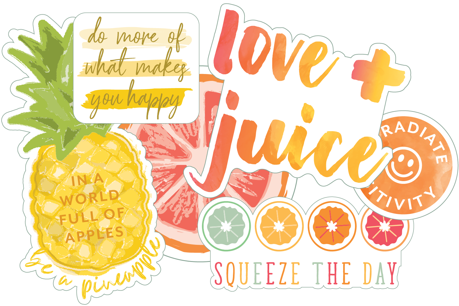 Love juice motivational fruit graphic