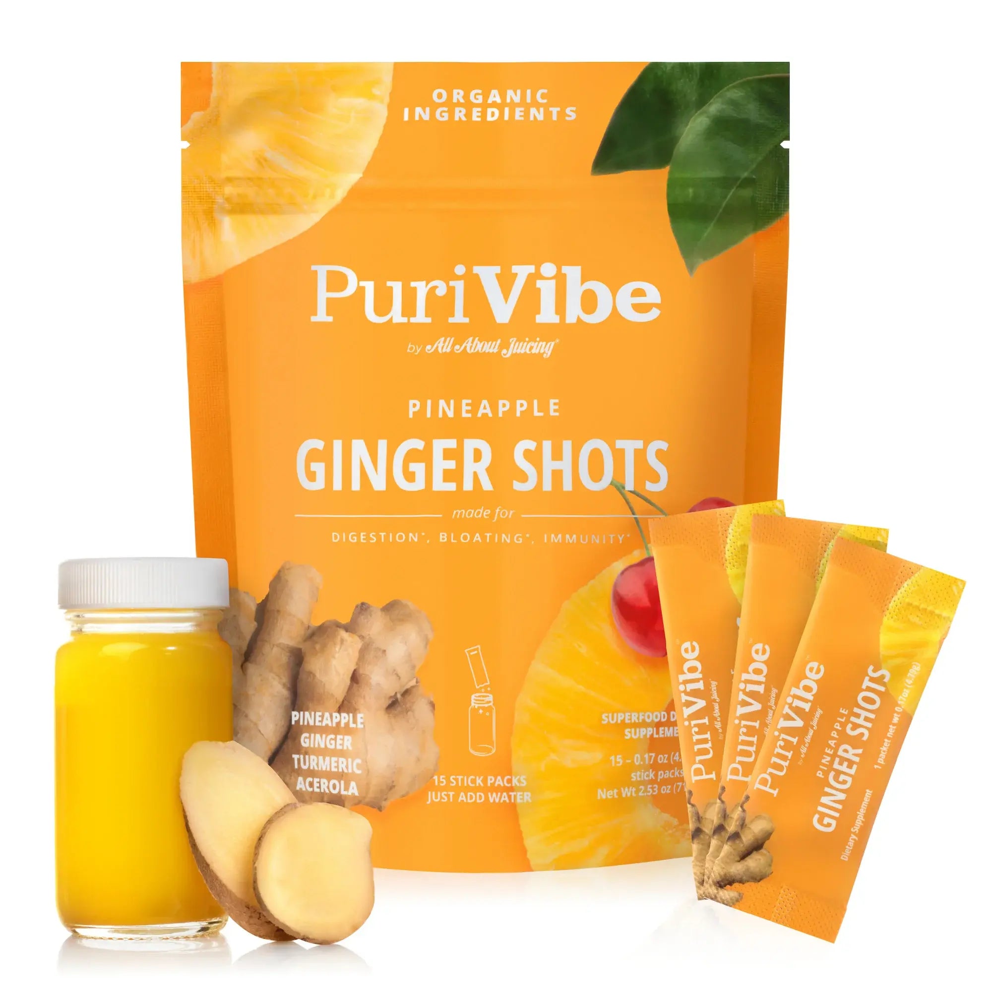 Pineapple Ginger Shots | Daily Wellness Juice Powder for Immunity & Digestion